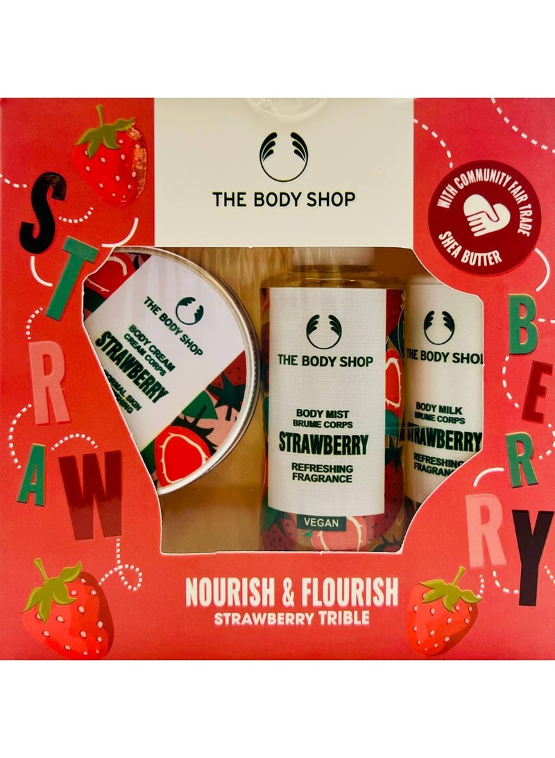 The Body Shop Strawberry Body Care Gift Set – Body Mist, Body Milk & Body Cream - Image 2